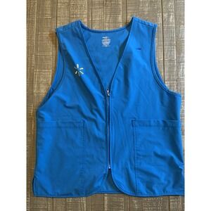 Walmart Employee Vest Womens Size Medium Blue Uniform Manager Associate Workwear